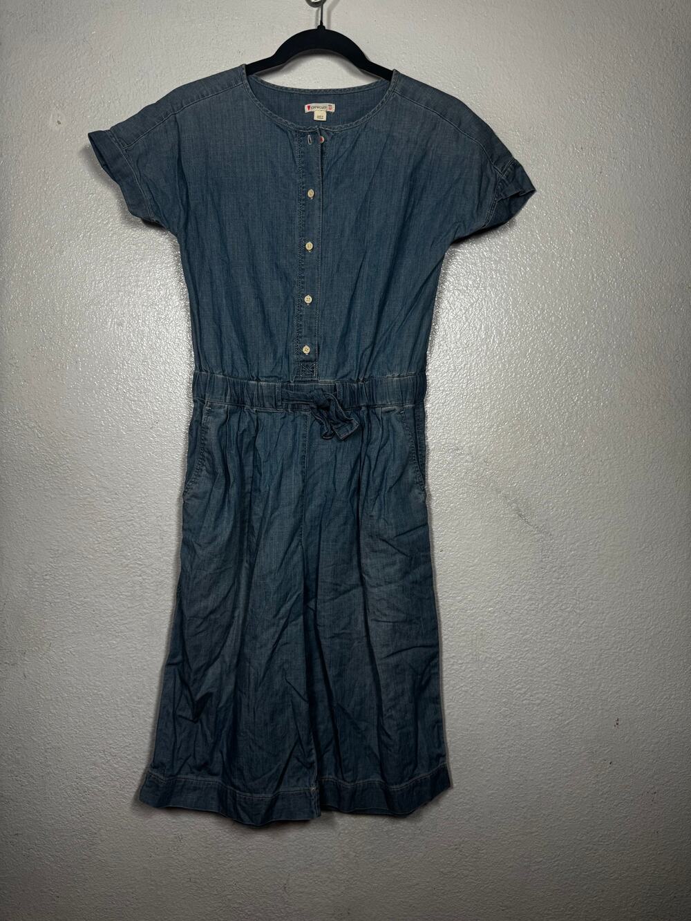 J. Crew Crewcuts Chambray Denim Romper Blue Sz 12
